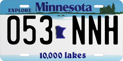 MN license plate 053NNH