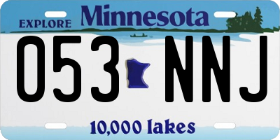 MN license plate 053NNJ