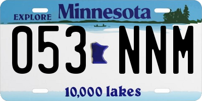 MN license plate 053NNM