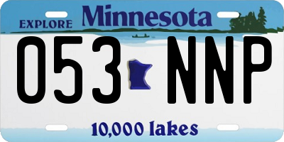 MN license plate 053NNP
