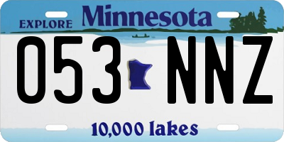 MN license plate 053NNZ