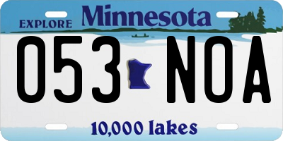 MN license plate 053NOA