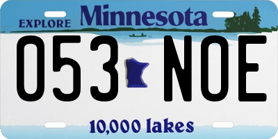 MN license plate 053NOE