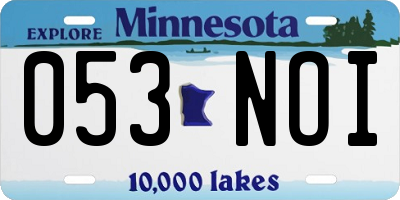 MN license plate 053NOI