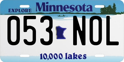 MN license plate 053NOL
