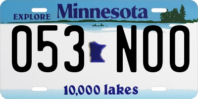 MN license plate 053NOO