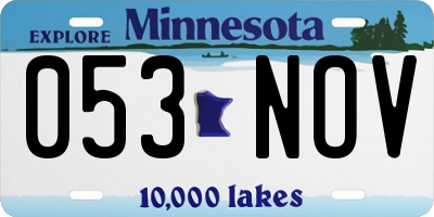 MN license plate 053NOV