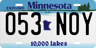 MN license plate 053NOY