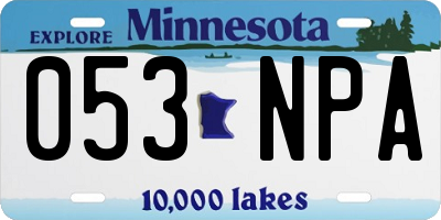 MN license plate 053NPA