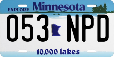 MN license plate 053NPD