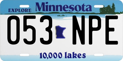 MN license plate 053NPE