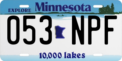 MN license plate 053NPF