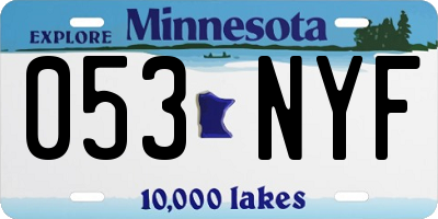 MN license plate 053NYF