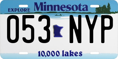 MN license plate 053NYP