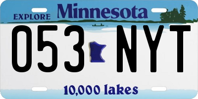 MN license plate 053NYT