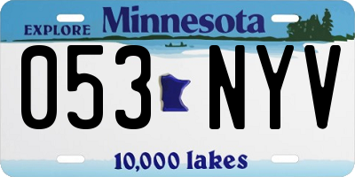 MN license plate 053NYV