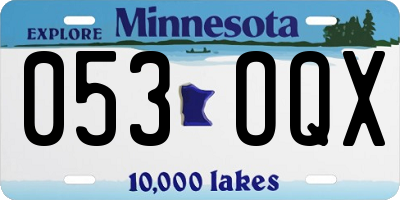 MN license plate 053OQX