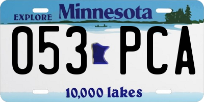 MN license plate 053PCA