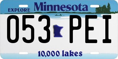 MN license plate 053PEI