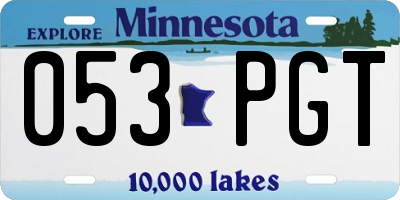 MN license plate 053PGT