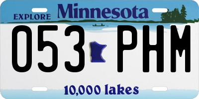MN license plate 053PHM