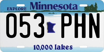 MN license plate 053PHN