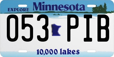 MN license plate 053PIB