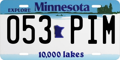 MN license plate 053PIM