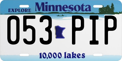 MN license plate 053PIP