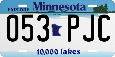 MN license plate 053PJC