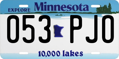 MN license plate 053PJO