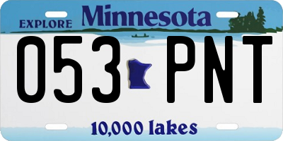 MN license plate 053PNT
