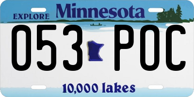 MN license plate 053POC