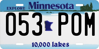 MN license plate 053POM