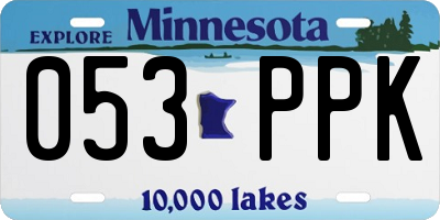 MN license plate 053PPK