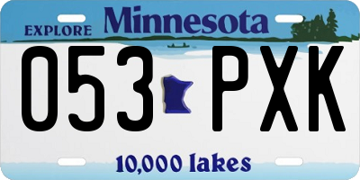 MN license plate 053PXK