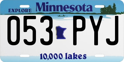 MN license plate 053PYJ