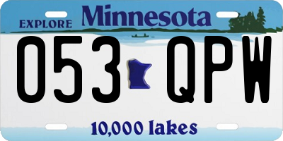 MN license plate 053QPW
