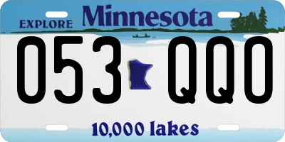 MN license plate 053QQO