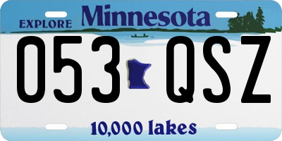 MN license plate 053QSZ