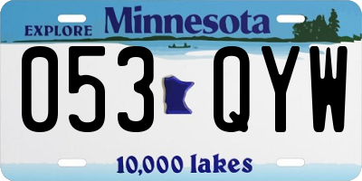 MN license plate 053QYW