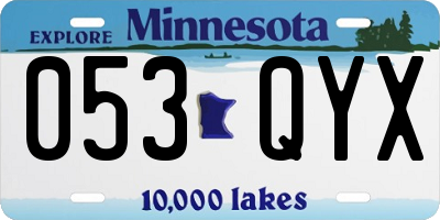 MN license plate 053QYX