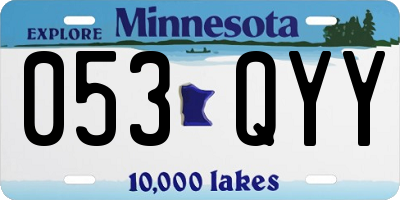 MN license plate 053QYY
