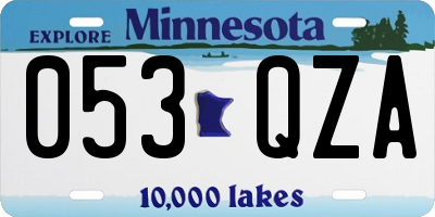 MN license plate 053QZA