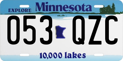 MN license plate 053QZC