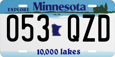 MN license plate 053QZD