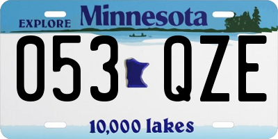 MN license plate 053QZE