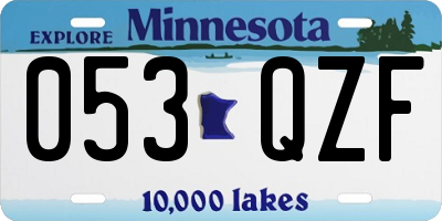 MN license plate 053QZF