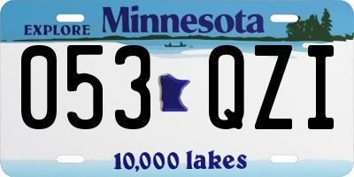 MN license plate 053QZI