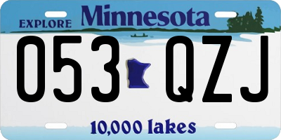 MN license plate 053QZJ